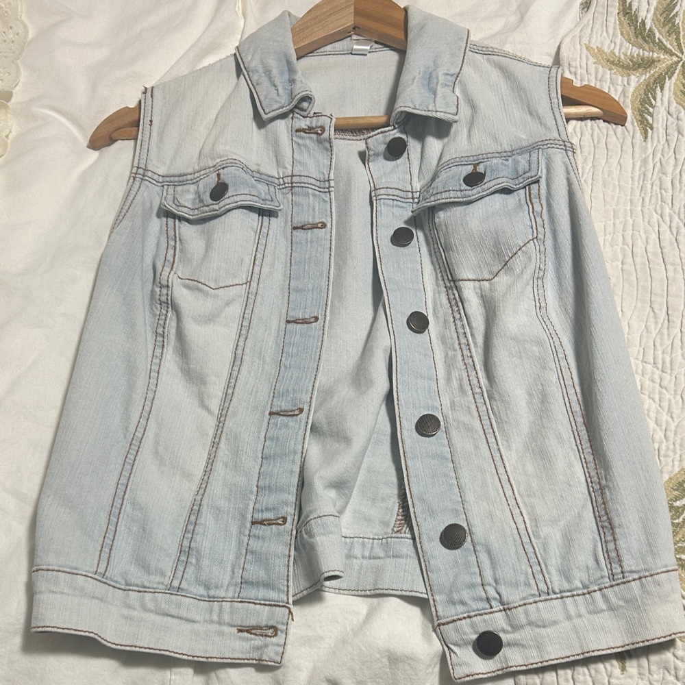 Xhilaration Light Blue Denim Vest